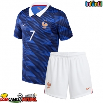 Camisa de Futebol França Ousmane Dembele #7 Equipamento Principal Infantil Mundo 2026 Manga Curta (+ Calças curtas)
